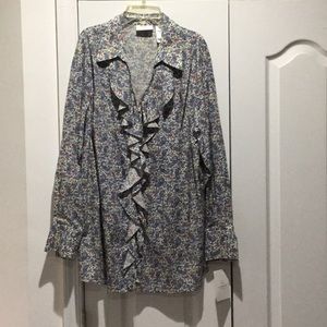 Liz Claiborne 16w blue repeating paisley print NWT